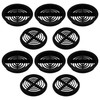 10 x Black Plastic 70mm Round Soffit Air Vents/Push in
