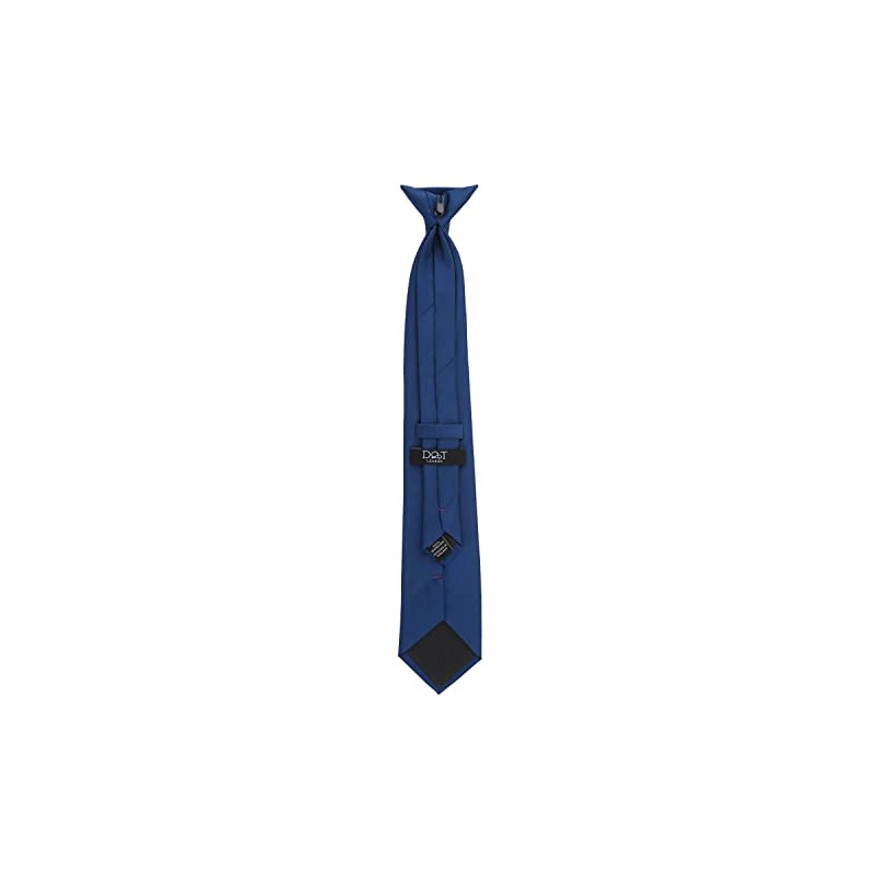 DQT Men's Plain Twill Wedding Formal Clip On Tie -