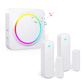 Door Chime, Door Sensor Chime When Door Opens, BITIWEND Door Entry Alarm for Business/Home/Office/Store, 600 FT Range, 32 Chimes 5 Adjustable Volume Door Ringer Alert 2Sensor + 1Receivers White