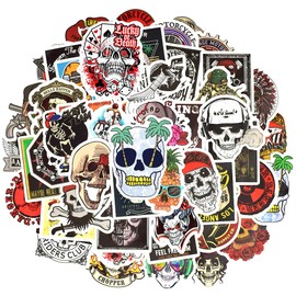 QTL Waterproof Vinyl Punk Horrible Stickers Pack Water Bottle Laptop Skull Stickers for Adults Teens Boys Girls Party Supplies 50Pcs