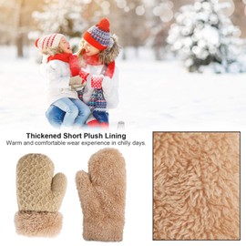 QKURT 3 Pairs Toddler Mittens, Full Finger Winter Warm Kids Gloves Lined Fleece Thermal Mittens for 1~3 Years Old Baby Girls Boys