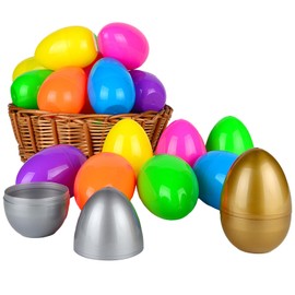 AniSqui 35 Pieces Plastic Eggs to Fill, 2.52" (8.2cm) Plastic Easter Eggs to Fill, Plastic Eggs for Easter Egg Hunt