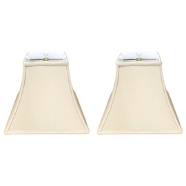 Royal Designs, Inc. Regal Series Square Bell Lamp Shade, 7 x 14 x 11.5, Beige, Set of 2