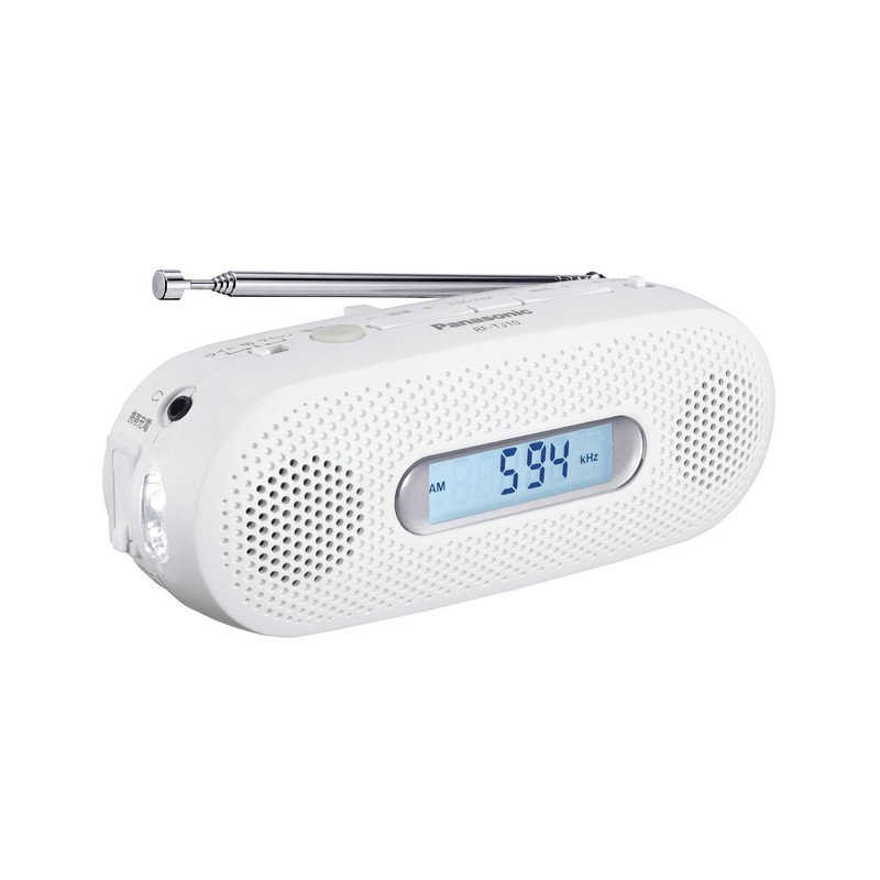Panasonic RF-TJ10-W FM/AM 2-Band Receiver Hand Crank Charging Radio, White