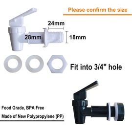 10 Sets Replacement Cooler Faucet, Reusable Nozzle for Beverage Lever Pour Water Dispenser, BPA-Free Plastic