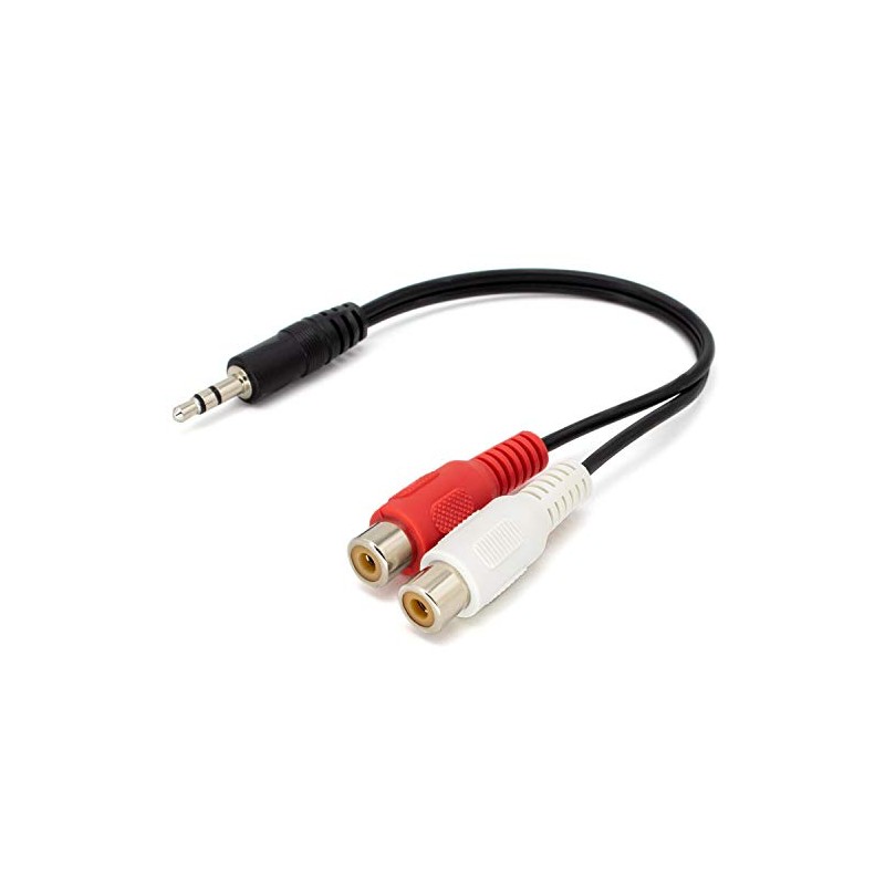 3.5mm stereo jack to 2 RCA Phono Sockets length 20cm