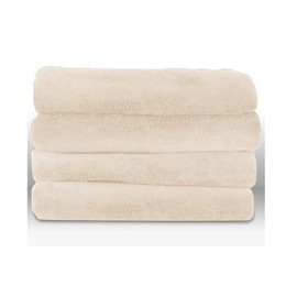 Sunbeam Velvet Soft Plush Heated Throw Blanket Various Colors Size: 50" x 60" 3 Heat Setting Remote Control Auto Off (Beige / Ivory)