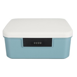 Asixxsix Lockable Storage Box, Lockable Storage Container with 9 L Capacity and Combination Lock, Double Layer Password Storage Box, Lockable