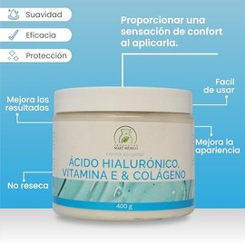 Crema Facial De Ácido Hialurónico, Vitamina E & Colágeno Hidratación Profunda 400 Gramos Productos Mart Mexico