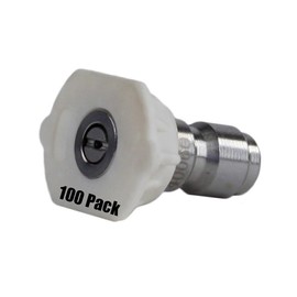 (100) Erie Tools 4.5 Stainless Steel Orifice 40 Degree 1/4in. Quick Connect 4000 PSI High Pressure Washer Spray Nozzle Tips