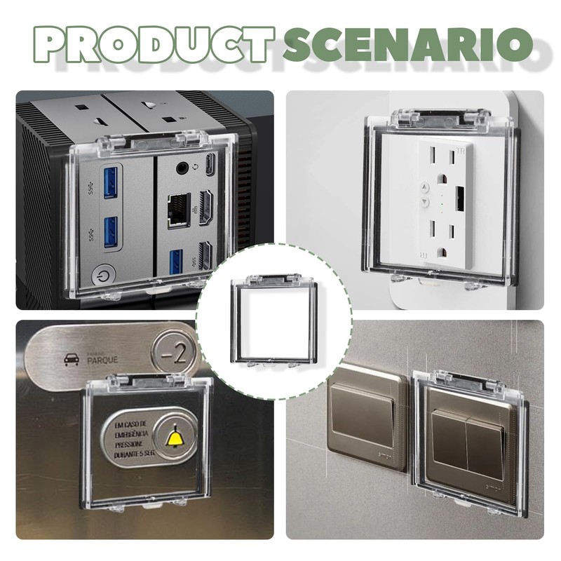 Power Button Switch Square Cover PC, Dustproof Waterproof Safety Push