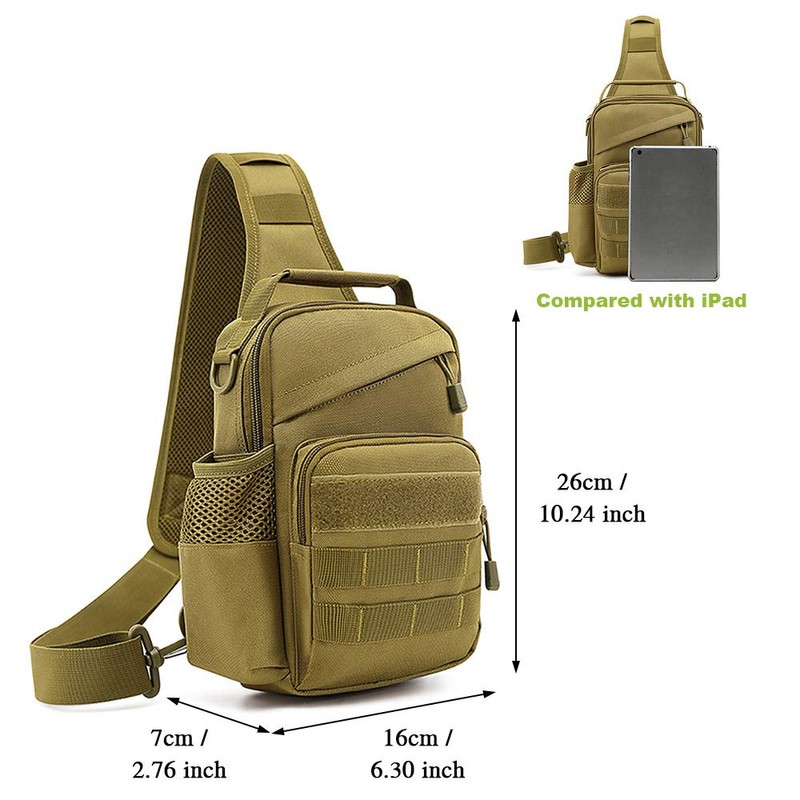 Huntvp Tactical Molle Chest Sling Pack Daypack Backpack Crossbody Bag