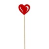 DARO DEKO Wooden Flower Stake Heart Red Pack of 5