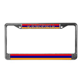 CafePress Armenia Armenian Flag License Plate Frame Chrome License Plate Frame, License Tag Holder
