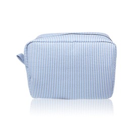 1 Piece Striped Storage Bag, Large Capacity Cosmetic Bag, Lightweight Portable Storage Bag, Travel Toiletry Bag, Travel Accessories