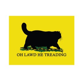 Oh Lawd He Treading Fat Cat 4 inch Full Color Indoor Outdoor Vinyl Decal