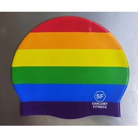 Sargoby Fitness Rainbow Standard Size Swim Cap for Competitive Swimmers or Recreational Swimmers Looking for Speed