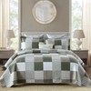 PANGUSHAN 100% Cotton Quilt Set King Size, Patchwork Plaid King