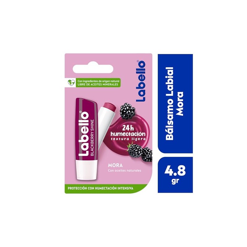 LABELLO Bálsamo labial con color Mora (4.8g) protector labial con