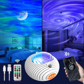 yoostooper Star Projector, Double Effect Galaxy Projector Aurora and Milky Way Star Projector Galaxy Light with Bluetooth Speaker/Timer/Remote Night Light Projector for Kids, Adults etc