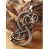 HAQUIL Loki Necklace, Viking Loki Symbol Pendant, Faux Leather Cord,