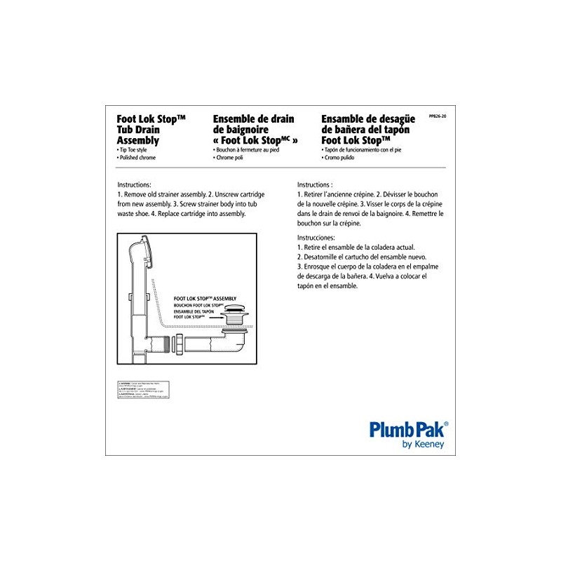 Plumb Pak PP826-20 Replacement Foot Lock Assembly, for Use with