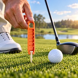 Adjustable Golf Tee Height Setter for Consistent Tee Placement – 20–70mm Plastic Golf Tee Depth Tool for Practice & Play