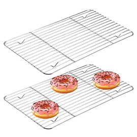 Bhina 2 pieces small cooking grate made of stainless steel, stainless steel baking grid, cooling rack, cooling rack, small, cooling rack for grilling, can be used in oven, dishwasher, baking, cooling