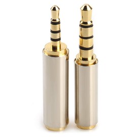 LEOU 3.5mm Male to 2.5mm Female and 2.5mm Male to 3.5mm Female Audio Headphone Adapter Headset Converter 3 Ring Gold Plated Jack Plug Stereo -2PCS