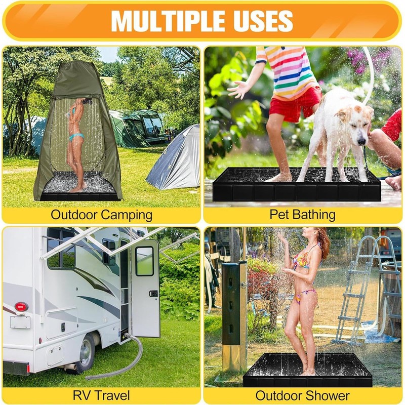 Shower Pan - Folding Shower Base Portable Floor - Standing