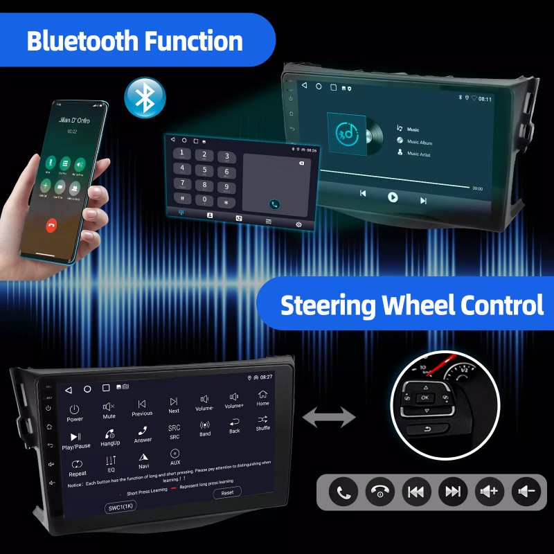 ESSGOO For Toyota RAV4 2007 2008-2012 9'' Android 14 Car