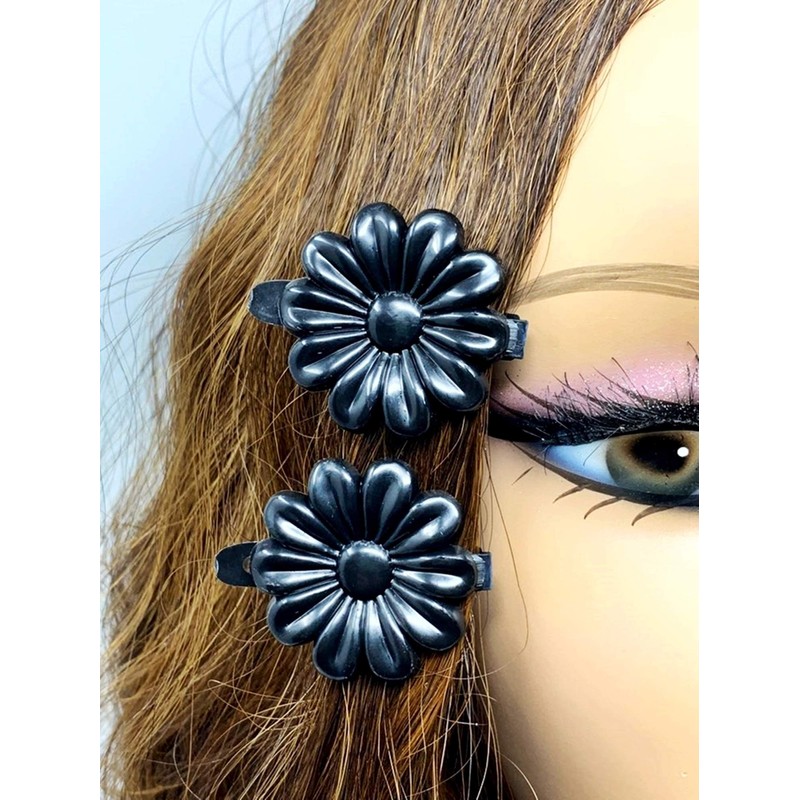 Tara Girls Self Hinge Multi Design Plastic Bow Hair Barrettes