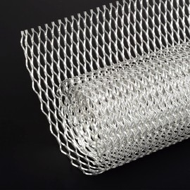 AggAuto AggAuto 47x16 inches Car Pickup Truck Grill Mesh Spoiler Bumper Vent Aluminum Alloy Automotive Grille Insert Air Intake Racing Seagull Hole 8x25mm Silver