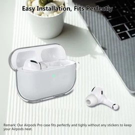Aircawin for Airpods Pro Case Clear,Shockproof Clear Case for Airpods Pro 2019,Fully Protective Soft TPU Transparent Drop Protection Case with Keychian for AirPod Pro Charging Case Cover-Clear