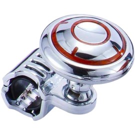 Riloer Steering Wheel Spinner Suicide Knob for Steering Wheel, Booster Ball Non Slip Booster Knob Suicide Knob Booster Knob Suicide Knob for Vehicles Car Truck Mower Tractor, Sliver+Red