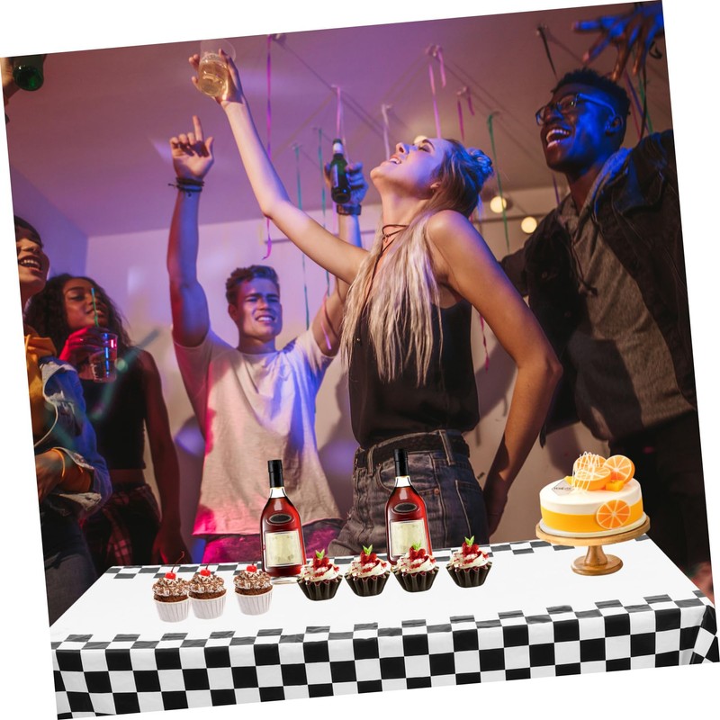 WHAMVOX 2pcs Gingham Racing Tablecloth Rectangular Checkered Table Cover Elegant