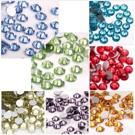 XIULI Large Capacity Color Rhinestones, For Decorating Nails and Clothes, High Lighting, SS4, ss6, ss8, ss10, Approximately 5760 Tablets (Black)