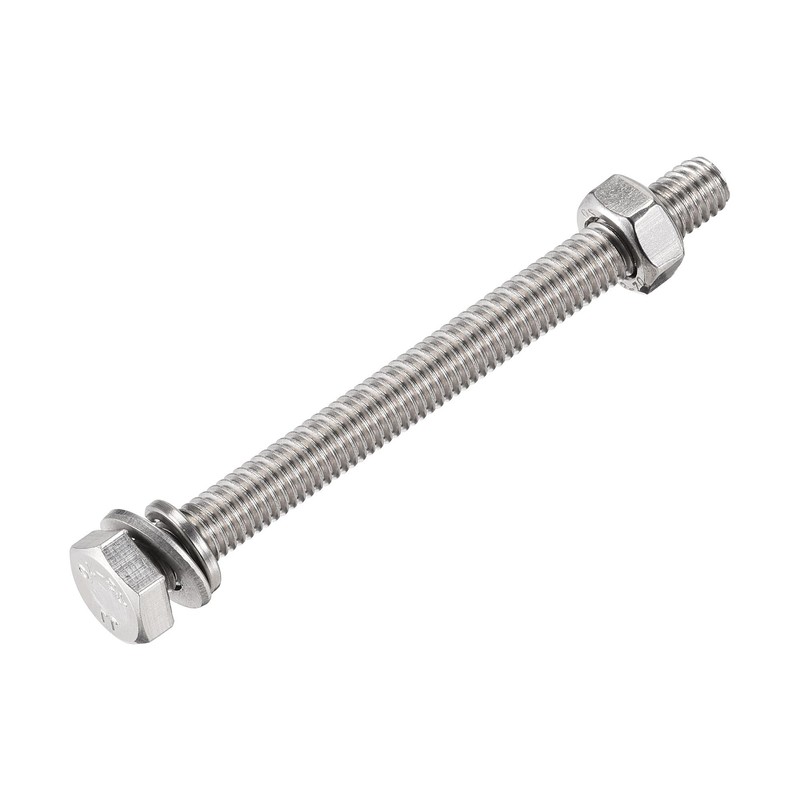 sourcing map M6 x 75mm Hex Head Screws Bolts, Nuts,