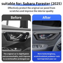 LUNQIN Carbon Style Fiber Car Inner Door Handle Trim Cover for Subaru Forester 2025 Auto Decorations Accessories Interior Front Back Side Handles Protection Decor Panel Accessory