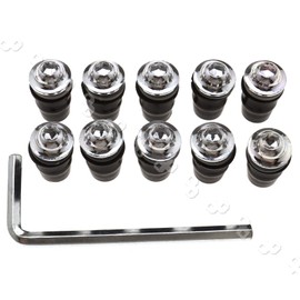 Micro Traders 16mm M5 Aluminium Motorcycle Windshield Fastener Bush Fairing Well Nut Bolts Screw Pack of 10pcs Silver
