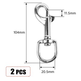 Stainless Steel Trigger Clips Clasp with Swivel Joints for Dog Leads Keyring Carabiner, 2 Pack