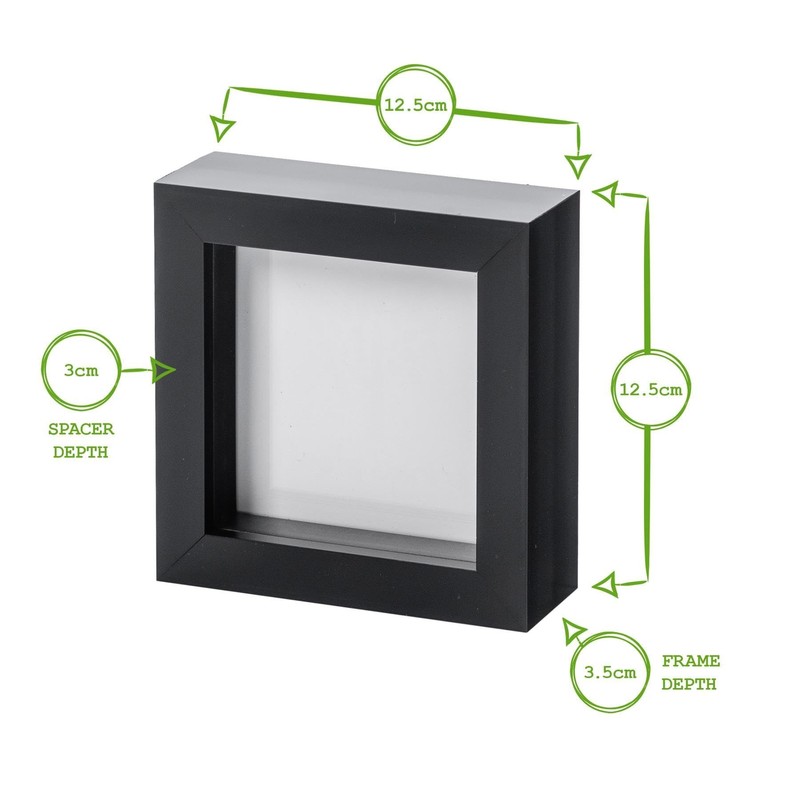 Nicola Spring Picture Box Frame - Black - 4x4" (10x10cm)