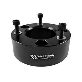 American Automotive - Full Lift Kit for 2004-2020 F-150 [2WD/4WD] 3" Front Aircraft Billet Steel Strut Spacers + 3" Rear Steel Lift Blocks + 12" U-Bolts (Black)