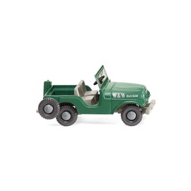 Wiking 001103 H0 Jeep W & W Wood Construction Green Off-Road Vehicle Open Convertible Track HO 1:87