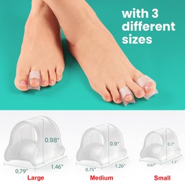 WADY Corrector de Dedos de Martillo, 6 Pares Separadores de Dedos de los Pies, Férulas de Dedos,Alisadores de Dedos de Gel Suave Protectores de Gel para Dedos de Los ​Pies ​Separador de Dedos de Maíz (Medium)