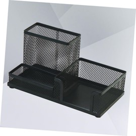 DOITOOL Metal Mesh Desk Organizer Compartment Storage Case for Office Supplies Pen Holder Table Tidy Black Scratch Resistant Easy to Clean