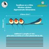I Like Birds - 4 Swallows on Wire Window Stickers