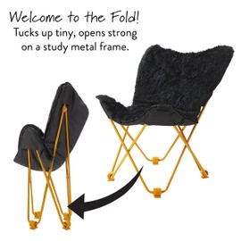 Urban Lifestyle Mongolian Butterfly Chair, Black