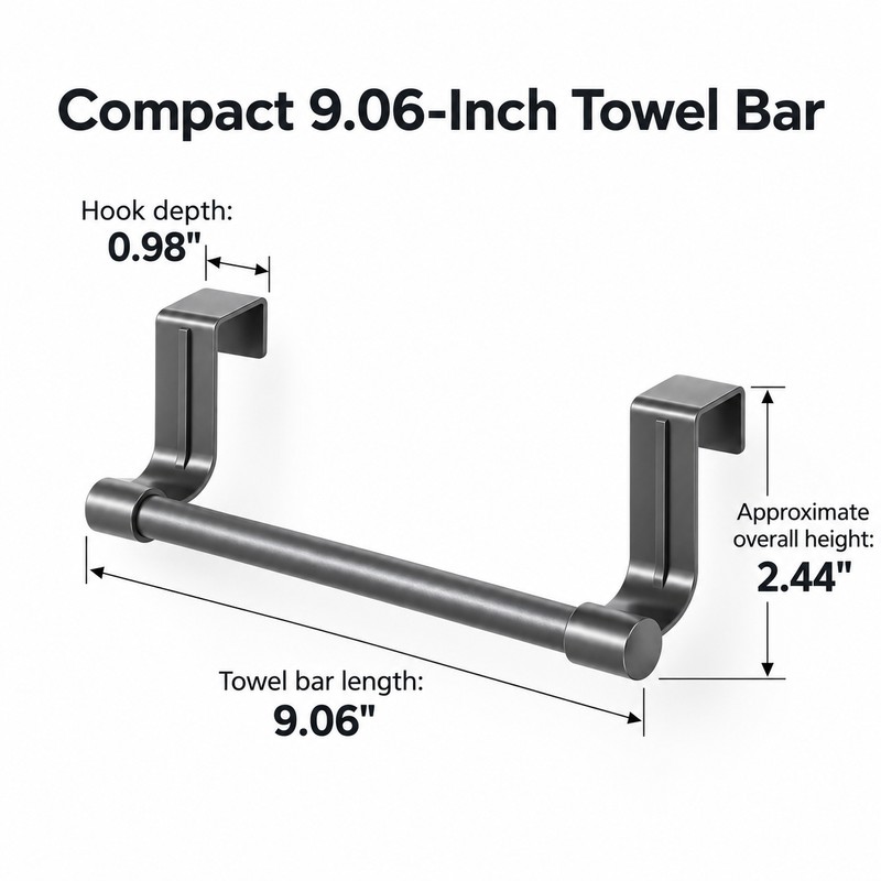 Over Cabinet Towel Bar for Kitchen and Bathroom – 9.06