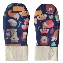 Ajqxh 2Pcs Waterproof Sensory Chew Gloves, Chewing Mittens for Special Needs, Anti Finger Biting Compression for Autism Down Syndrome Boys&Girls